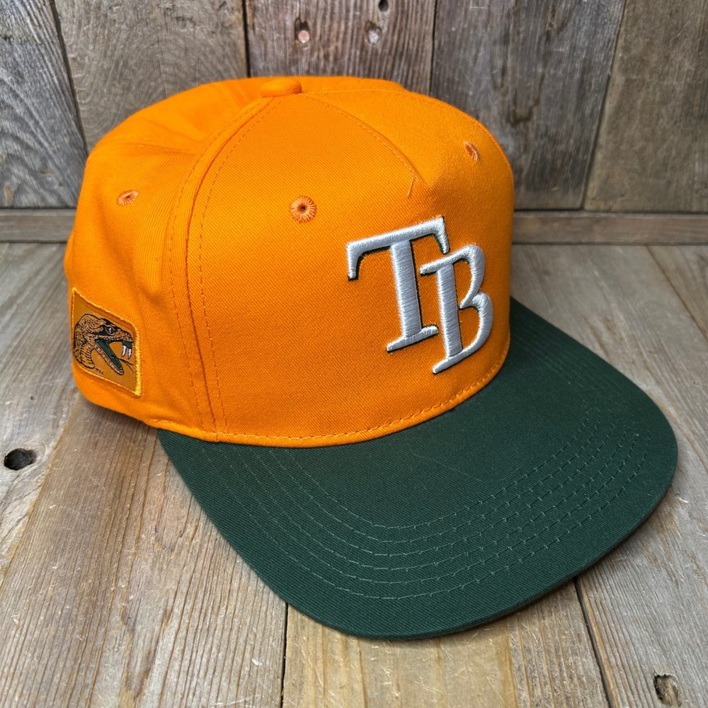 Limited Edition FAMU x Tampa Bay Rays Snapback Hat Orange FAMU Rattlesnake Patch